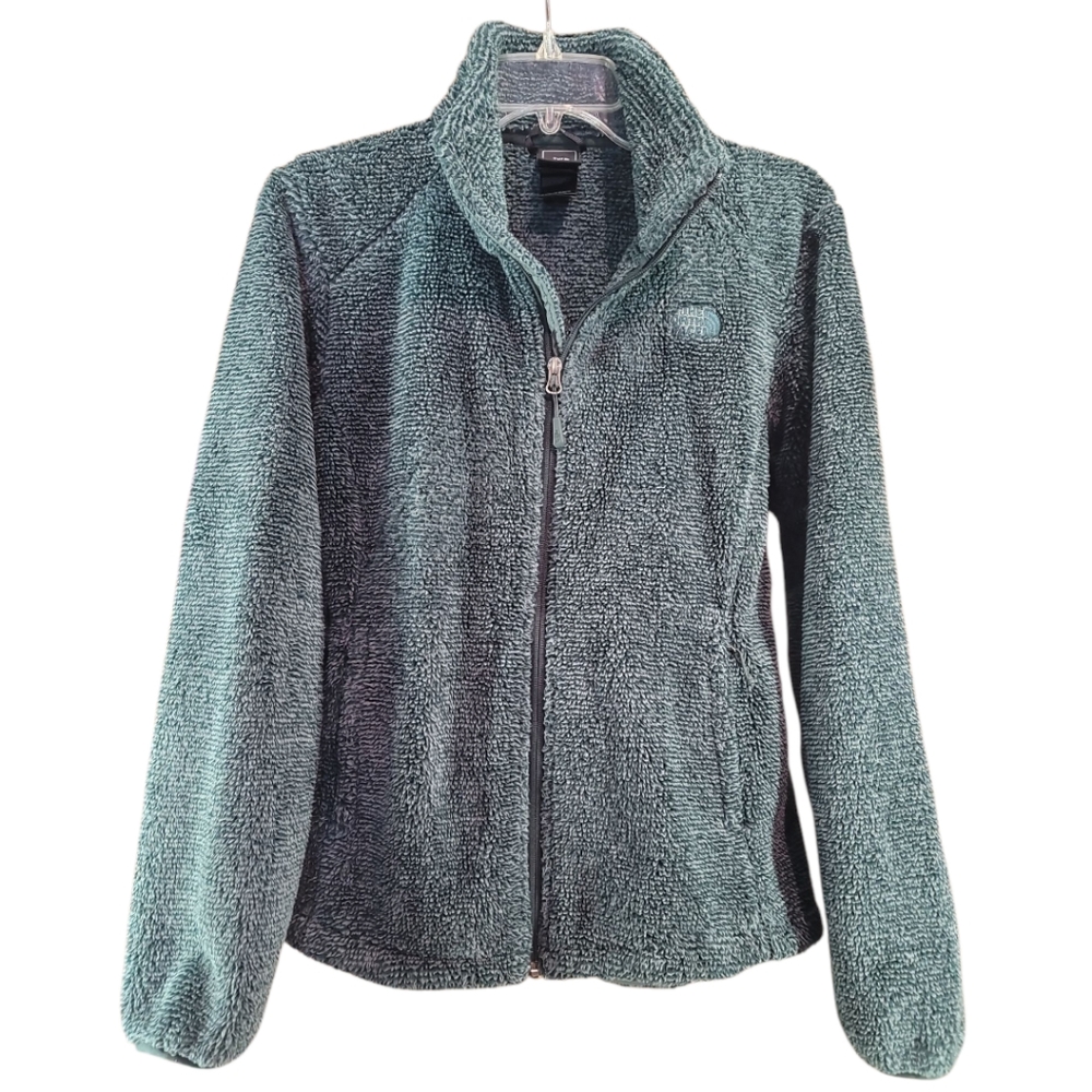 The North Face jacket green fleece Womens M full zip long sleeve outdoor